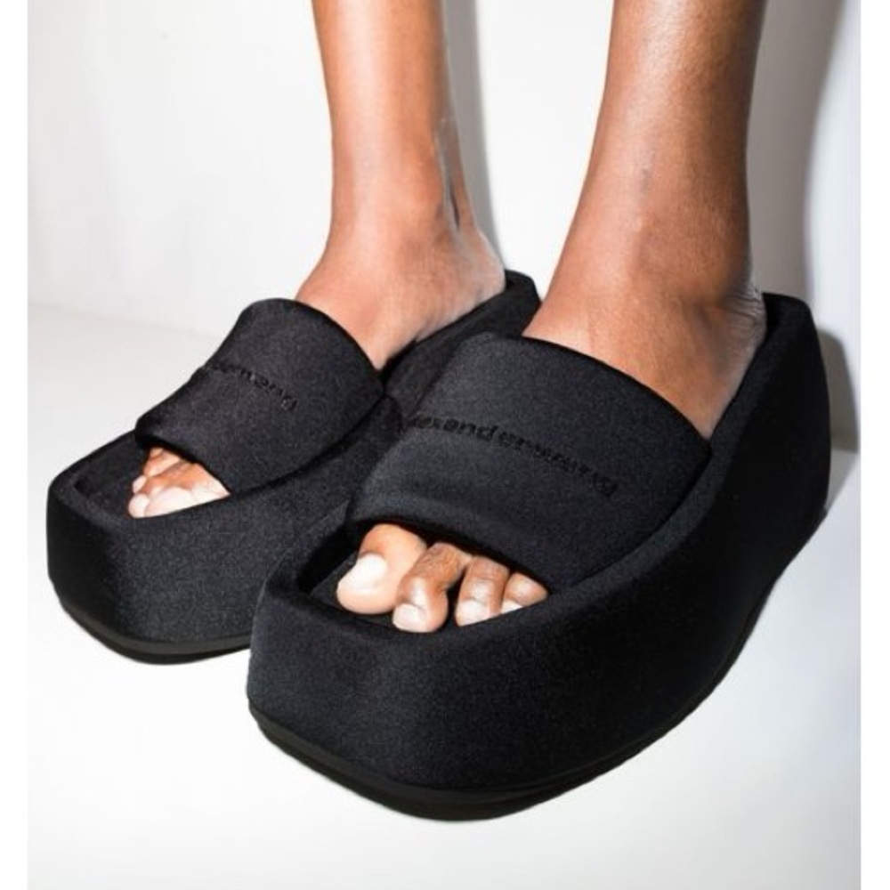 Alexander Wang Black Taji Platform Slide NWT